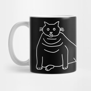 Minimal Chonk Cat Ghost Mug